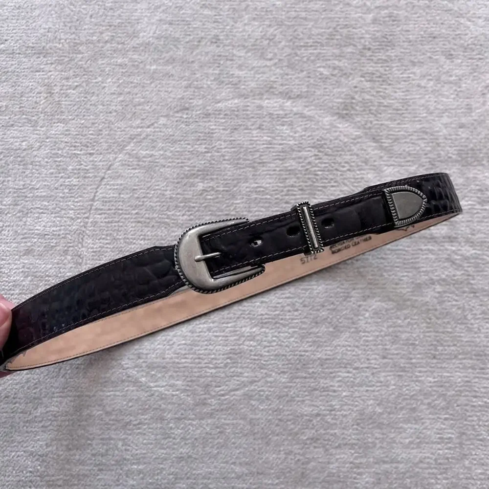 Alligator Grain Bonded Leather Western Belt size 38 Made in the USA Brownish
